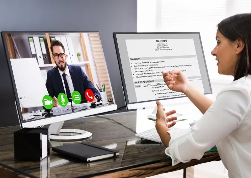 Virtual interview site job employer, recruiter, hiring manager.