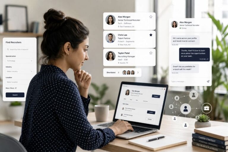 A job seeker exploring how to find a recruiter online