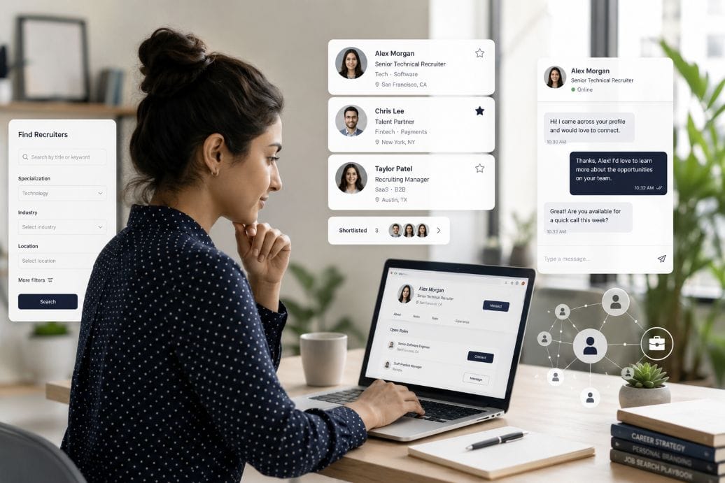 A job seeker exploring how to find a recruiter online